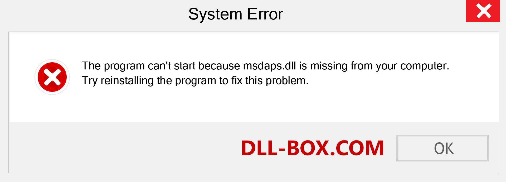  msdaps.dll file is missing?. Download for Windows 7, 8, 10 - Fix  msdaps dll Missing Error on Windows, photos, images